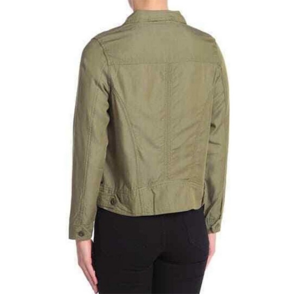 Tahari Olive Green Lyocell Army Shacket Women’s Snap Button Jacket Size Medium